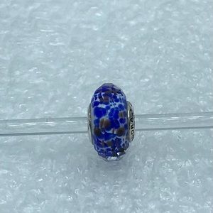 Pandora,” Deep Blue Faceted  ” S925ALE,   Murano Glass Charm  M24-5